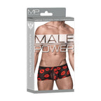 Male Power Kiss Me Sheer Black Mini Shorts with Kiss Print Small Men’s Underwear > Clothes > Mens Trunks
