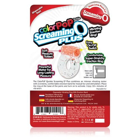 Screaming O Plus Vibrating Erection Ring Blue Disposable Cock Rings Vibrating
