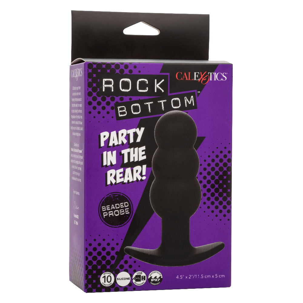 Rock Bottom Black Beaded Anal Probe for Intense Pleasure Black > Anal Range > Anal Beads