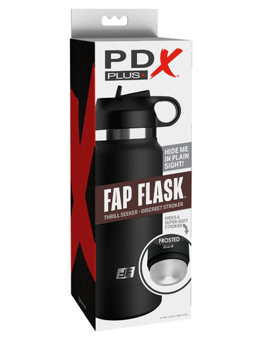 Pdx Plus Fap Flask Thrill Seeker Frosted Discreet Stroker Black Strokers - Manual