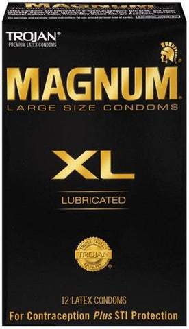 Trojan Magnum XL Lubricated Condoms 12 Pack Larger Size Default Title Condoms