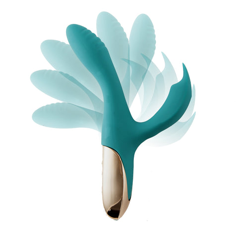 Maia Skyler 21.6 Centimeter USB Rechargeable Bendable Rabbit Vibrator Green VIBRATORS-RABBIT-MULTI