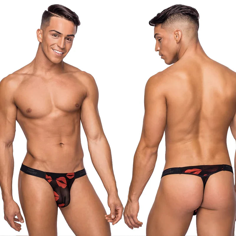 Male Power Kiss Me Sheer Lips Micro Thong Small Medium > Clothes > Mens Thongs