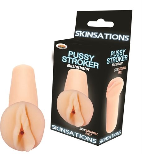 Skinsations Realistic Pussy Stroker Masturbator for Men Beige Strokers - Manual