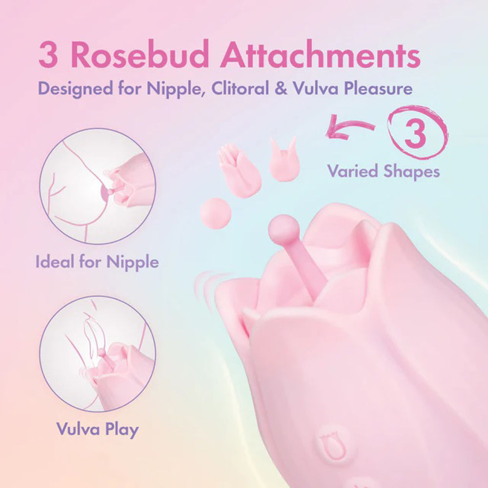 Play With Me Romantic Rose Pink Wireless Clitoral Vibrator Suction Stimulator