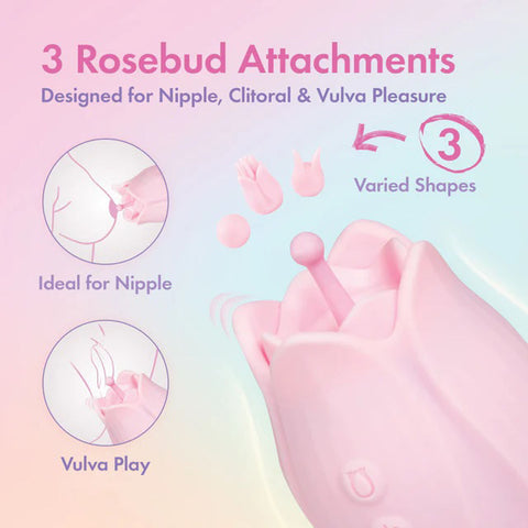 Play With Me Romantic Rose Pink Wireless Clitoral Vibrator Suction Stimulator