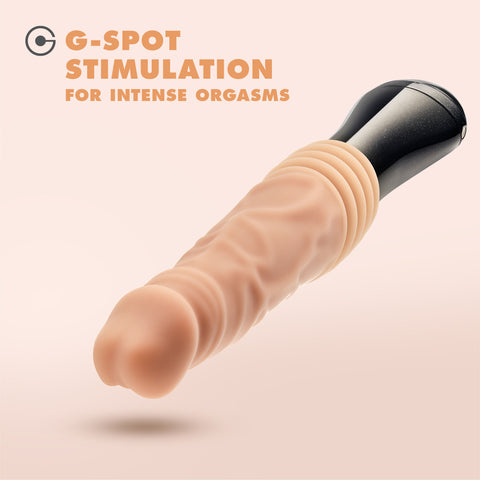 Dr Knight Thrusting Gyrating Silicone Vibrating Dildo Beige Beige DONGS Thrusting