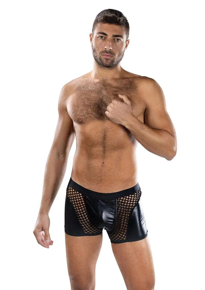 Sheer Contrast Boxer Briefs (Black) – Men’s Underwear > Clothes > Mens Trunks