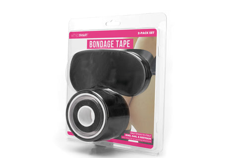 WhipSmart Bondage Tape 30 Metre Black Self Adhesive Restraint Tool Black Tape