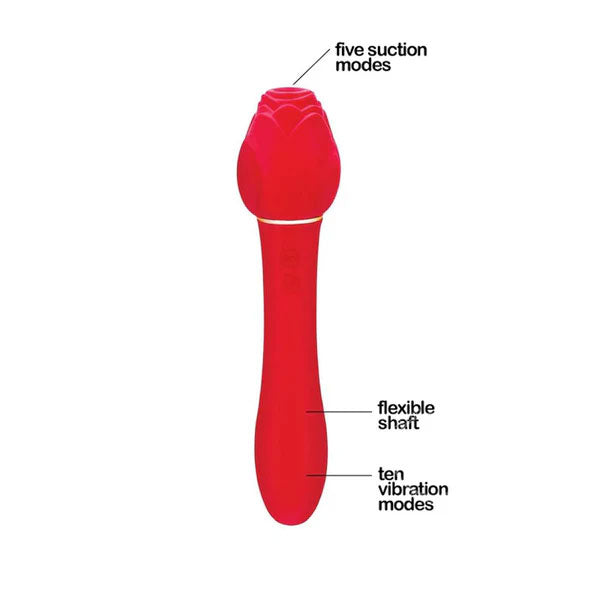 Wild Rose Suction Vibrator (Lipstick Red) – Premium Silicone Suction Vibrator Rose Stimulators