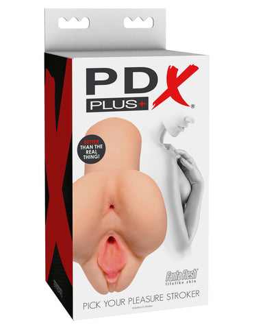 Pdx Plus Pick Your Pleasure Stroker Vagina Stroker with Ultra Realistic Holes Strokers - Manual