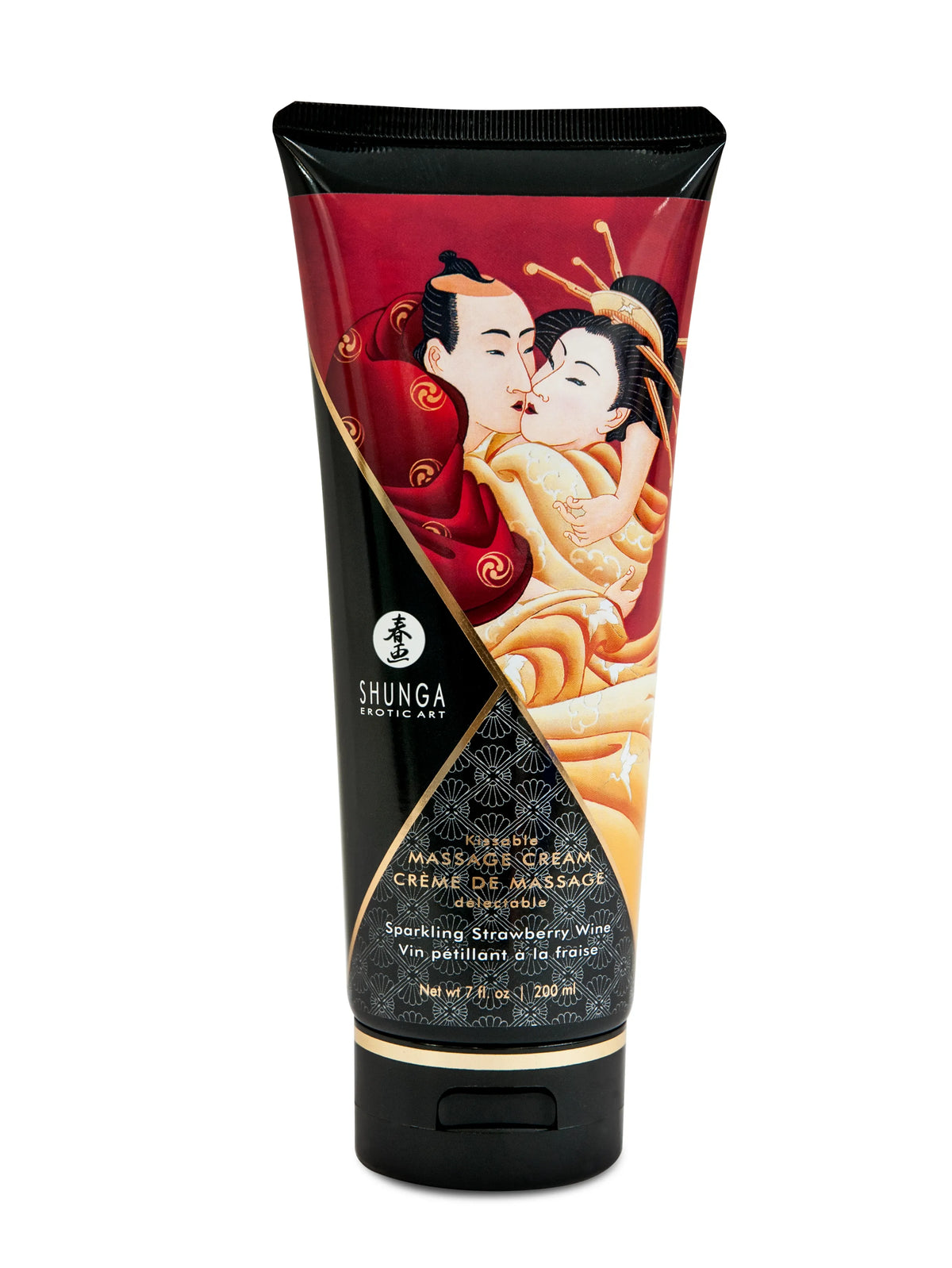 Shunga Massage Cream – 200 ml - Chocolate, Raspberry, Strawberry Strawberry > Essentials > Massage Oil