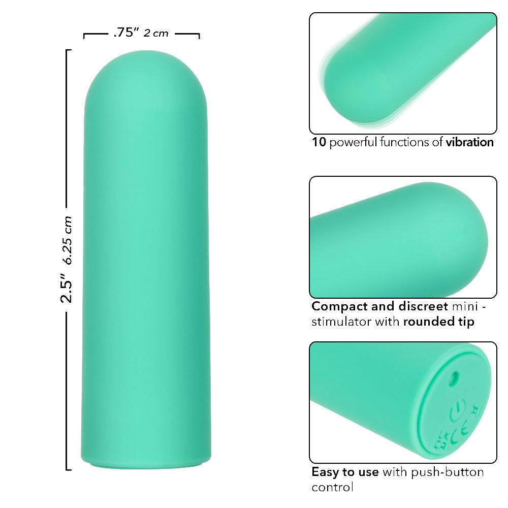 Turbo Buzz Rounded Mini Bullet Vibrator in Green | Purple > Vibrators > Mini Vibrators
