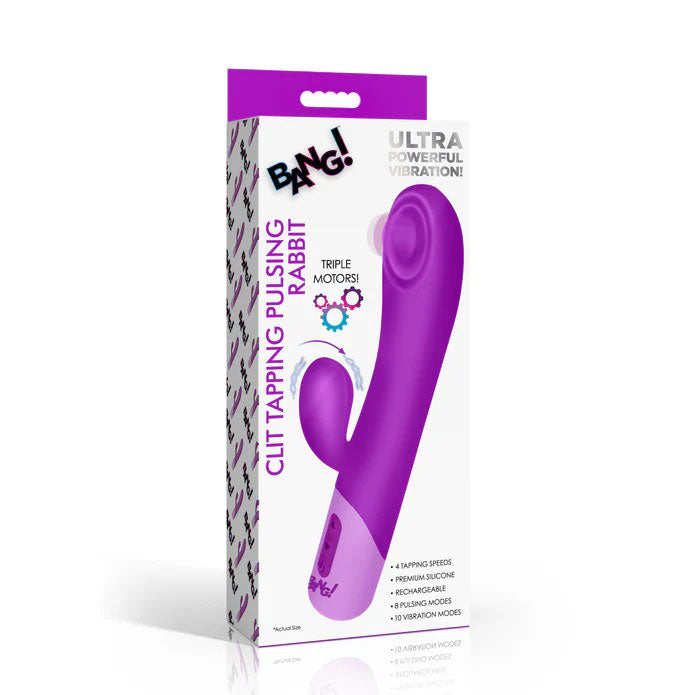 Clit Tapping Pulsing Rabbit Purple 8.4 Inch Dual-Stimulation Rabbit Vibrator Purple > Vibrators > Ladies > Rabbit