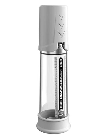 Max Boost Penis Pump White Clear for Stronger Erections Strokers - Manual