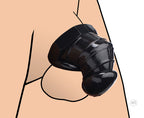 Master Series Detained Restrictive Chastity Cage (Black) – Rubber Chastity Device with Nubs > Bondage Gear > Male Chastity