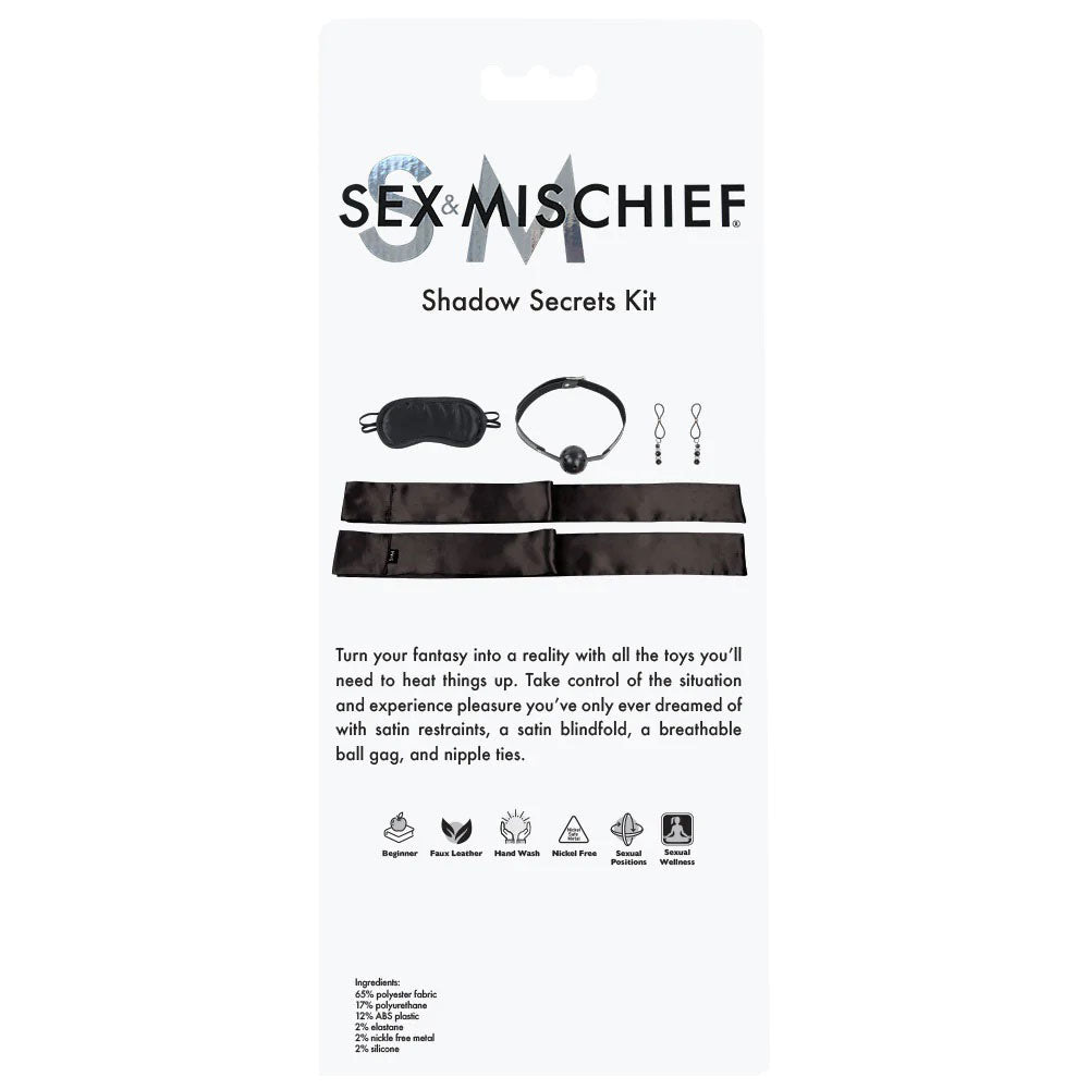 Shadow Secrets Erotic Kit With Blindfold Restraints And Gag > Bondage Gear > Bondage Kits