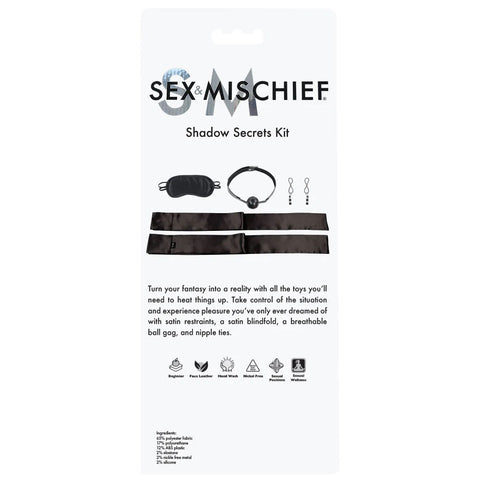 Shadow Secrets Erotic Kit With Blindfold Restraints And Gag > Bondage Gear > Bondage Kits