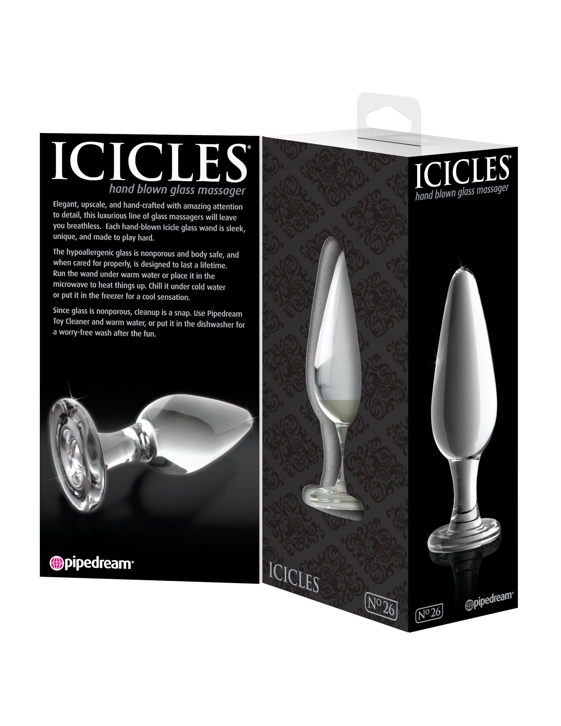Icicles 26 Clear Glass Massager Handmade Body Safe Toy > Sex Toys > Glass