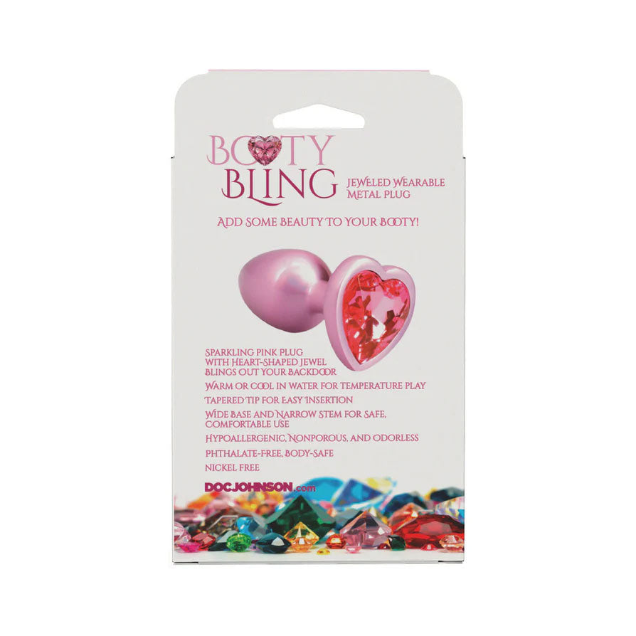 Booty Bling Metal Heart Plug (Pink) – Small Smooth Butt Plug > Anal Range > Jewel Butt Plugs