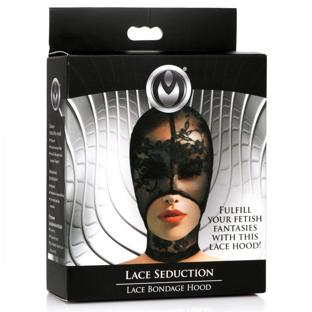 Lace Seduction Black Lace Bondage Hood Erotic Adult Clothing > Bondage Gear > Bondage Hoods