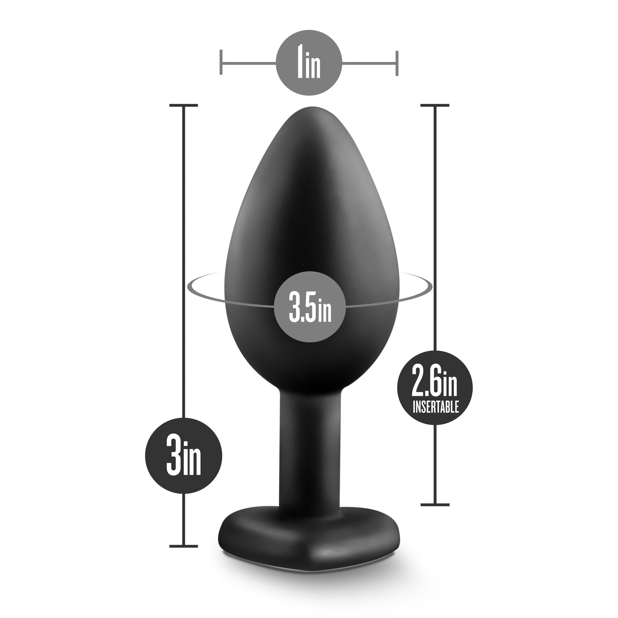 Temptasia Bling Plug Small Black > Anal Range > Jewel Butt Plugs