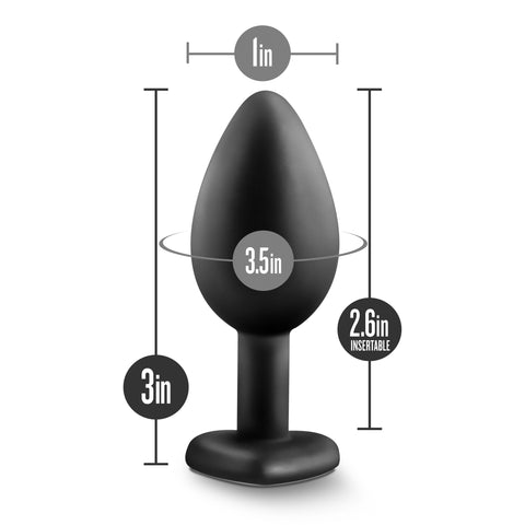 Temptasia Bling Plug Small Black > Anal Range > Jewel Butt Plugs