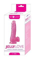 Get Lucky 7 Inch Purple Jelly Dildo with Suction Base > Dildos > Realistic Dildos