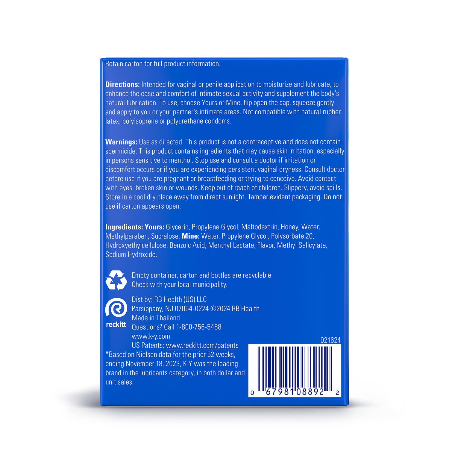 K-Y Yours and Mine Couples Lubricant Blue and Purple Set