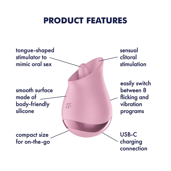 Satisfyer Tongue Player – USB Rechargeable Flicking Silicone Oral Stimulator > Sex Toys For Ladies > Clitoral Vibrators and Stimulators