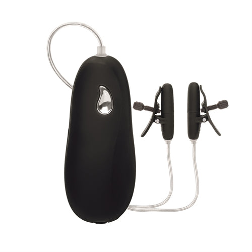 Heated Vibrating Nipple Teasers Black Silicone > Sex Toys > Nipple Stimulators