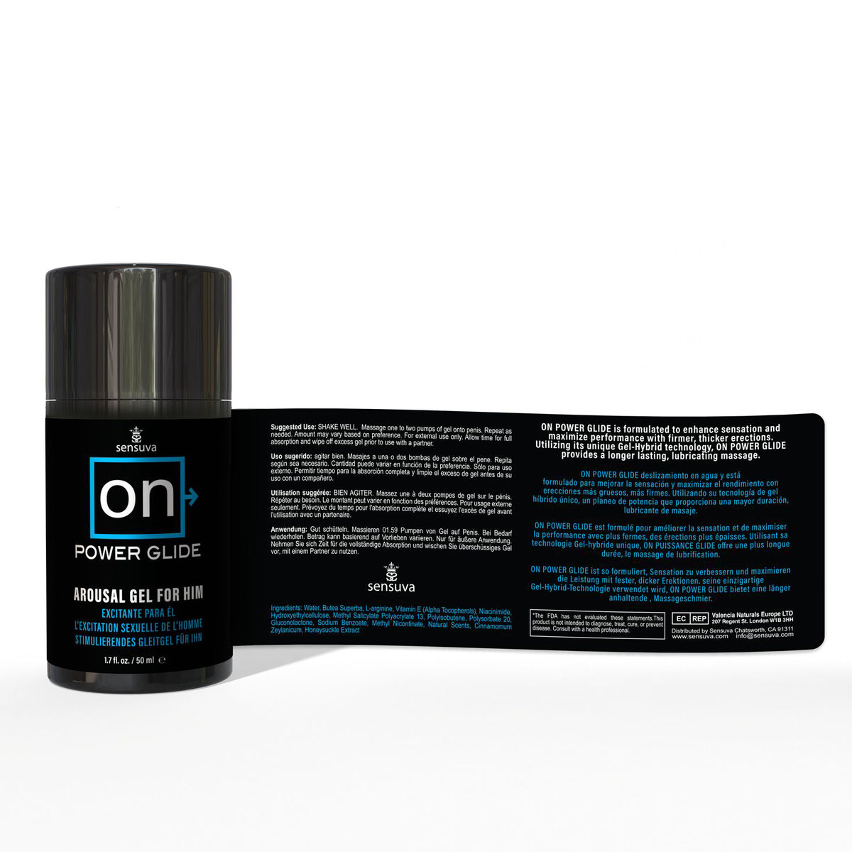 Sensuva Power Glide Gel – 1.7oz Male Arousal Gel Concentrate > Essentials > Mens Enhancers