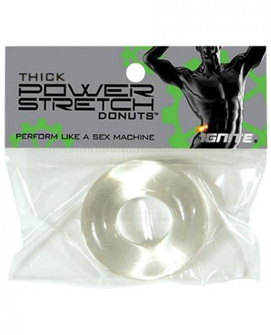 Stay Hard Donuts 2-Pack Black Thick Power Stretch Cock Rings Clear COCK RING Set