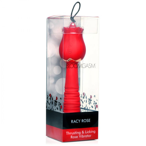 Bloomgasm Racy Rose Wireless Vibrator with Thrust and Lick Rose Stimulators