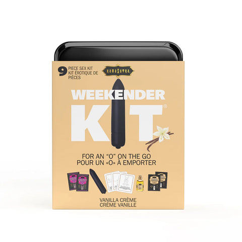Kama Sutra Weekender Kit Vanilla Scented Mini Vibe Set Black Massage Oil