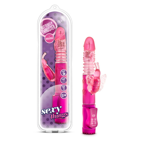 Sexy Things Butterfly Thruster Mini - Fuchsia VIBRATORS-RABBIT