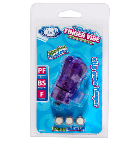 Cloud 9 Purple Finger Vibrator With Stimulating Tickler Tips Purple Finger Stimulator