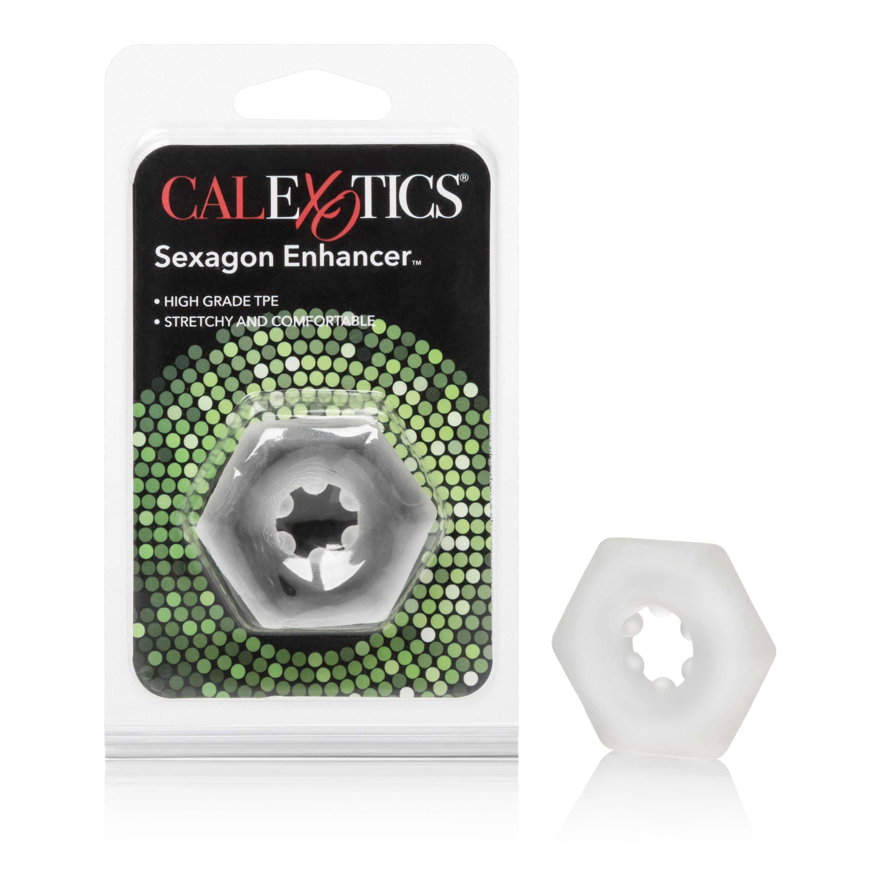 Sexagon Erection Enhancer for Comfortable Support and Girth Clear COCK RINGS