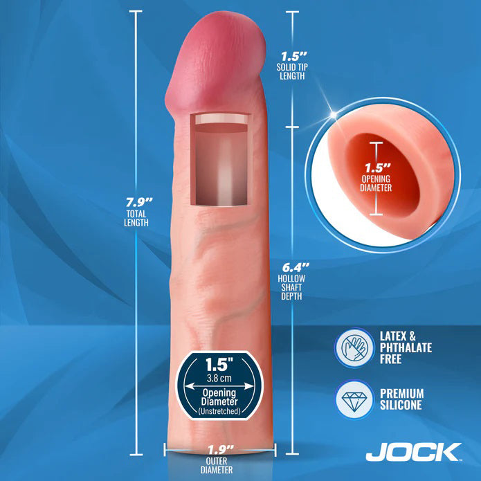 Jock Enhancers 1.5 Inch Silicone Penis Extension Sleeve Light > Sex Toys For Men > Penis Sleeves