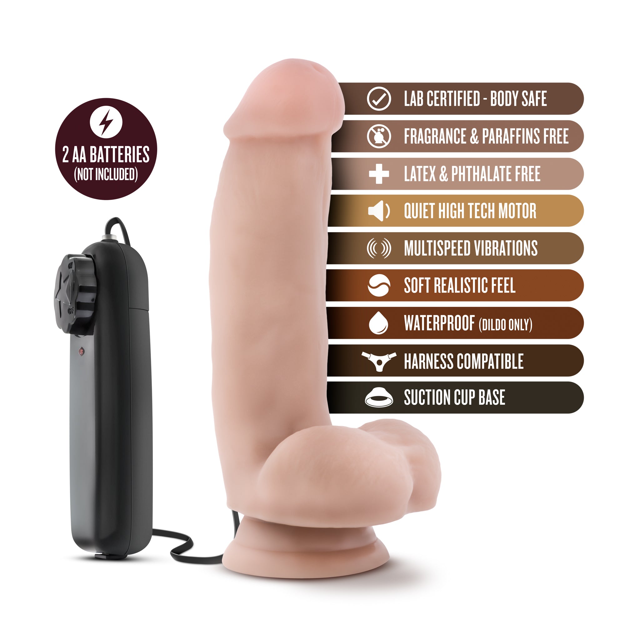 Coverboy The Quarterback Vanilla Suction Cup Dildo 7 Inch DONGS Vibrating