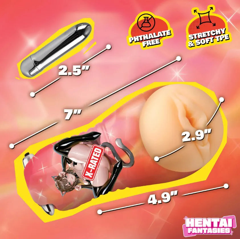 Mochi The Cat Girl – Vibrating Pussy Stroker with Textured Tunnel > Sex Toys For Men > Masturbators > Onahole