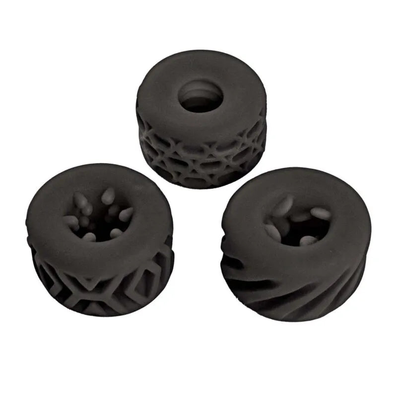 Super Stretchy Textured Silicone Stroker Rings Set – Stretchy Cock Rings Secondary image