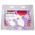 Crystal Jellies Curved Anal Trainer Set Phthalate-Free Silicone Insertable 2.75-4.25 In Purple > Anal Range > Butt Plug Kits