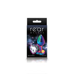 Rear Assets Multi Heart Small Metal Butt Plug with Gem Base Multi Small > Anal Range > Jewel Butt Plugs