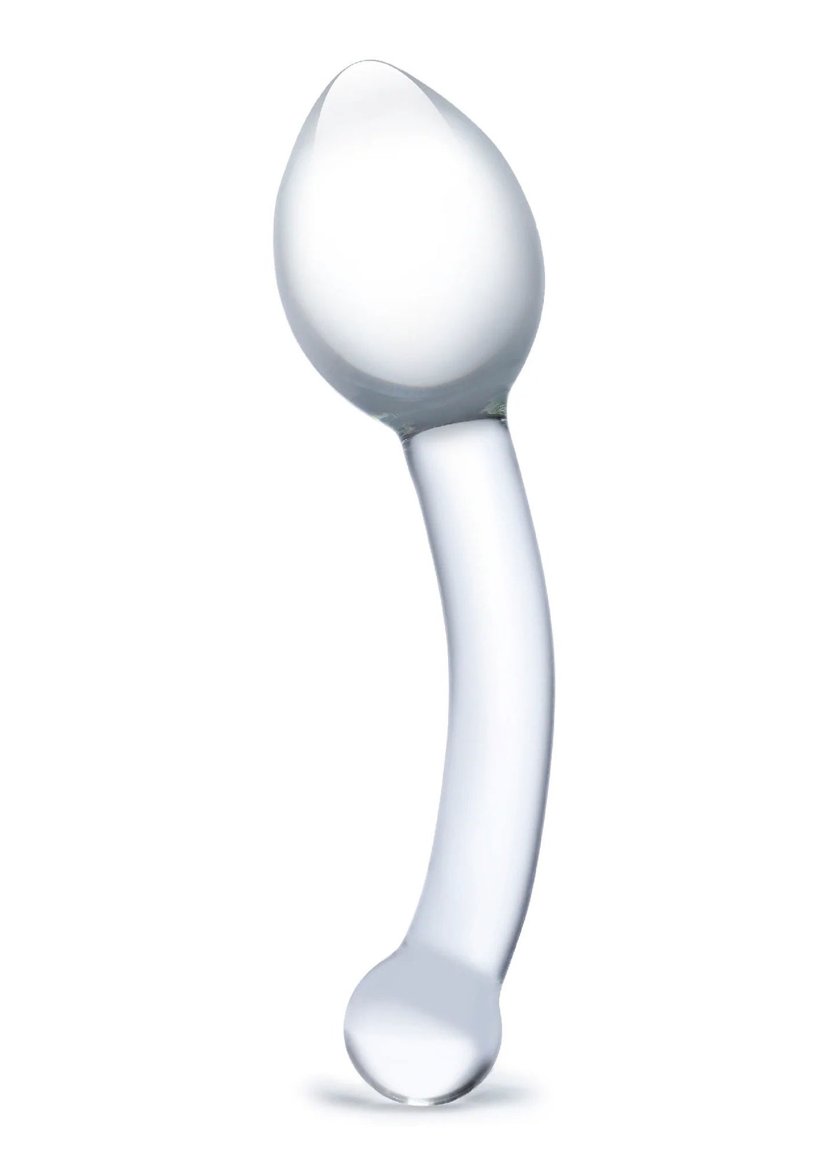 Glas Pure Indulgence 8 Inch Anal Slider with Curved Flared Head Prostate Stimulator > Glass > Toys