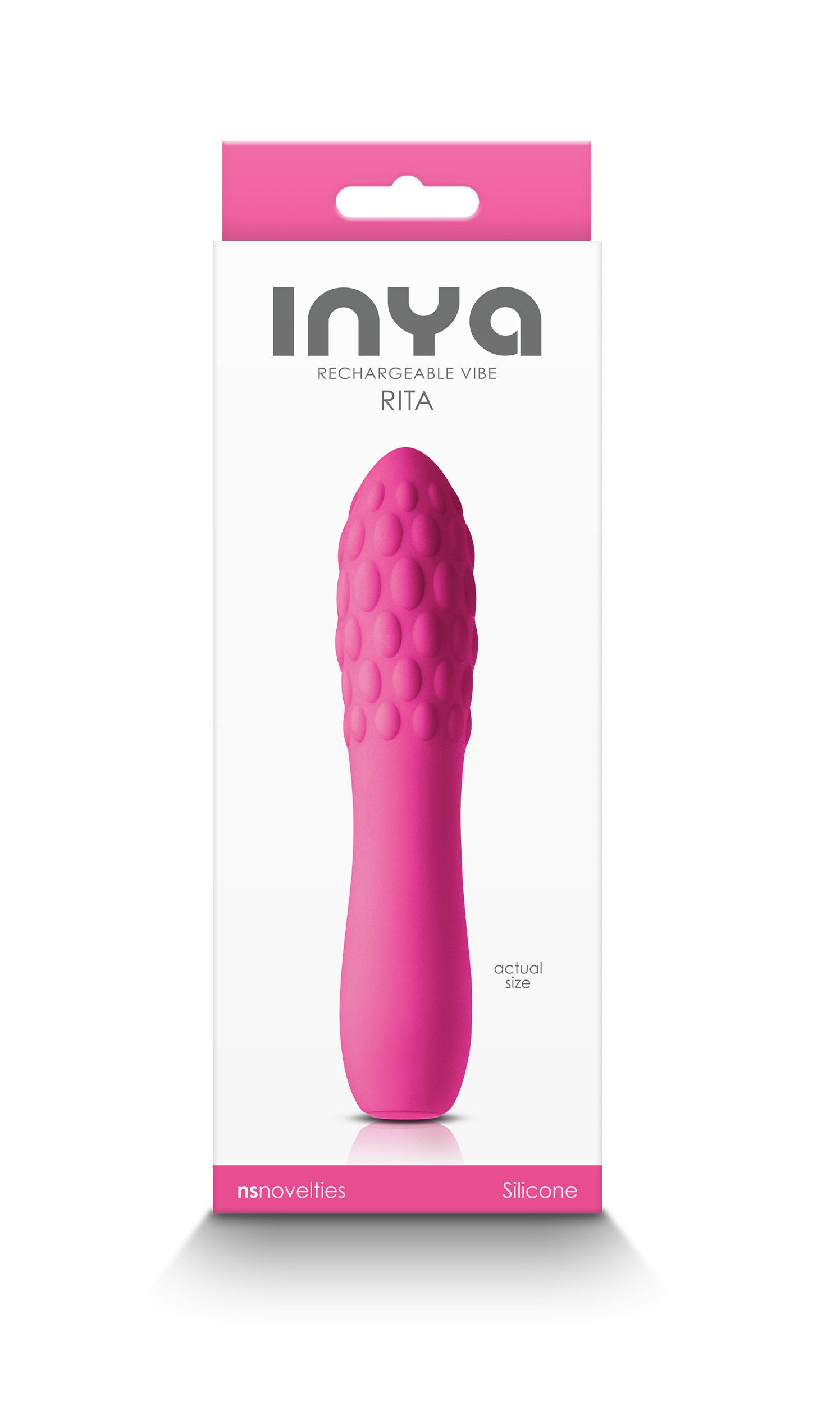 Inya Rita Pink Rechargeable Clitoral Vibrator with Textured Design Vibrators