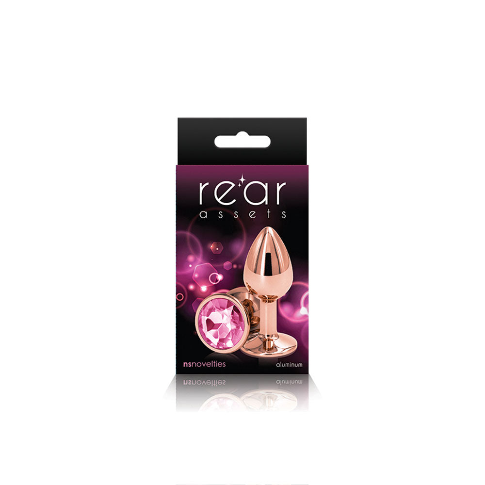 Rear Assets Rose Gold 2.72 Inch Small (Rose Gold) – Lightweight Small Metal Butt Plug Pink Small > Anal Range > Jewel Butt Plugs