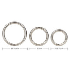 3 Piece Silver Ring Set – Cock Ring Set > Cock Ring > Metal
