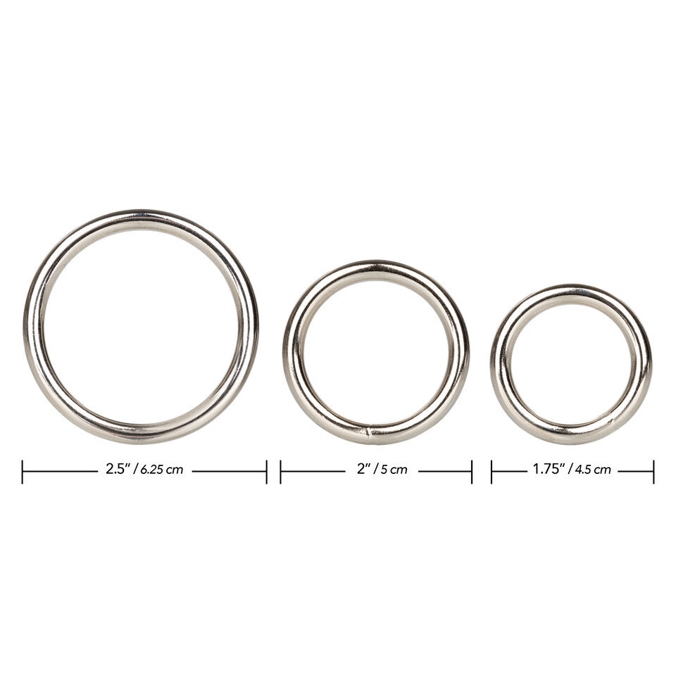 3 Piece Silver Ring Set – Cock Ring Set 3.25cm - 5cm > Cock Ring > Metal