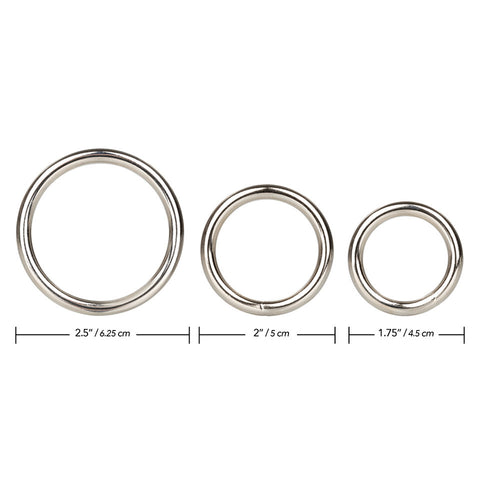 3 Piece Silver Ring Set COCK RING Set
